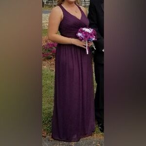David's Bridal Deep Purple Maxi Dress